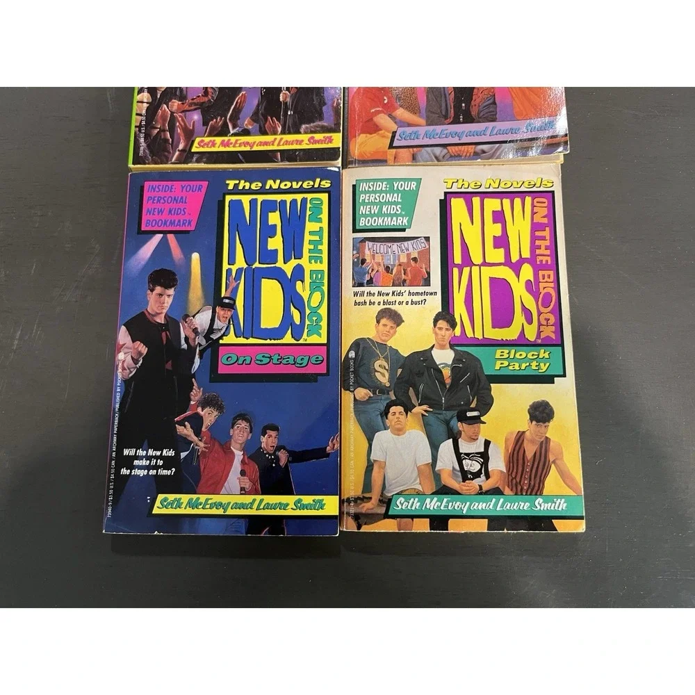 Vtg NKOTB New Kids On The Block Book Lot Of 4 On Tour, On Stage, Block Party